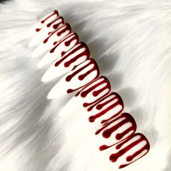 Hello Halloween 🩸Custom Press On Nails | High Quality Nails | Handmade - Picture 3 of 12